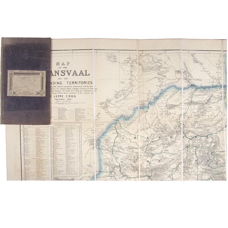 MAP, Transvaal. Map of the Transvaal and the surrounding territories.